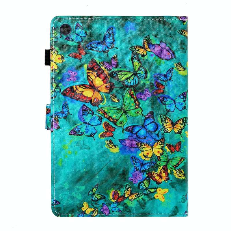 For Samsung Galaxy Tab A9+ Coloured Drawing Stitching Flip PU Tablet Case with Sleep / Wake-up Fu...