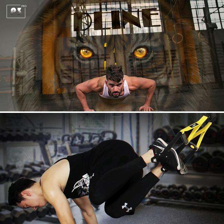 P3-1 Fitness Exercise Hanging Pulling Rope TRP3X Wall Pulley Yoga Belt, Main Belt: 1.4m, Home Ver...
