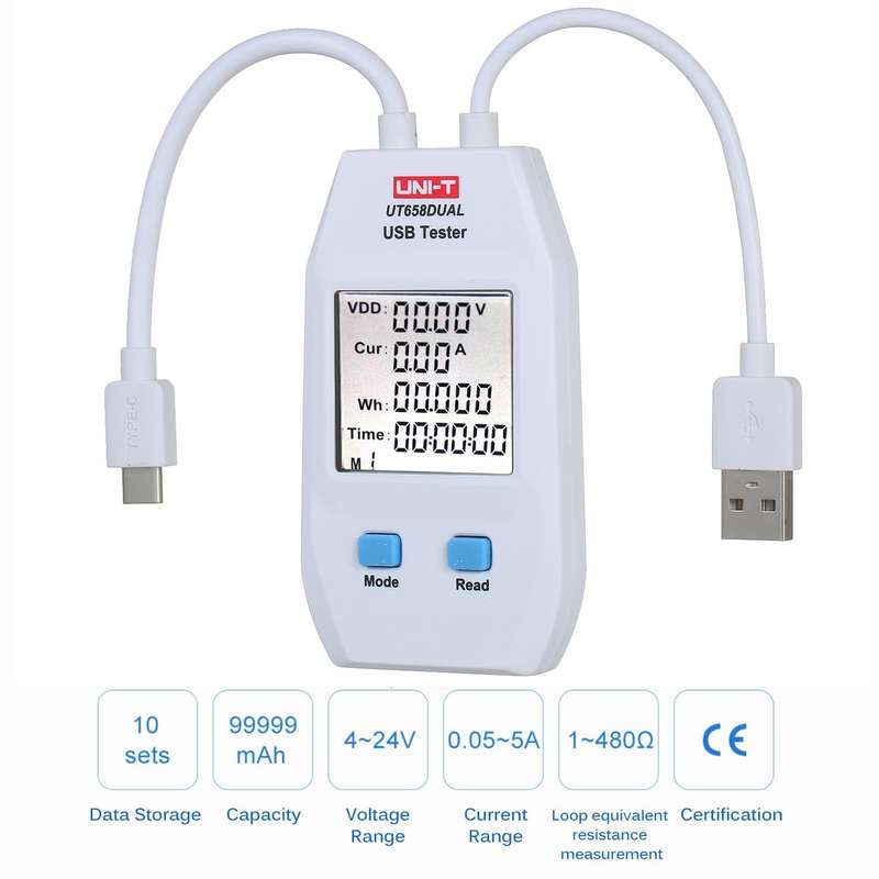 UNI-T USB Voltmeter Ammeter Tester UT658DUAL