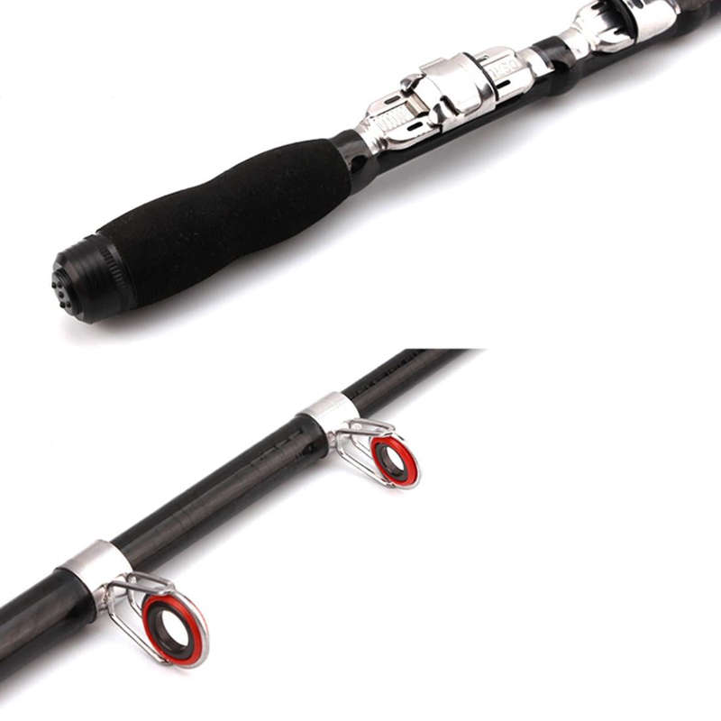 30cm Portable Telescopic Sea Fishing Rod Mini Fishing Pole, Extended Length : 1.0m, Black Clip Re...