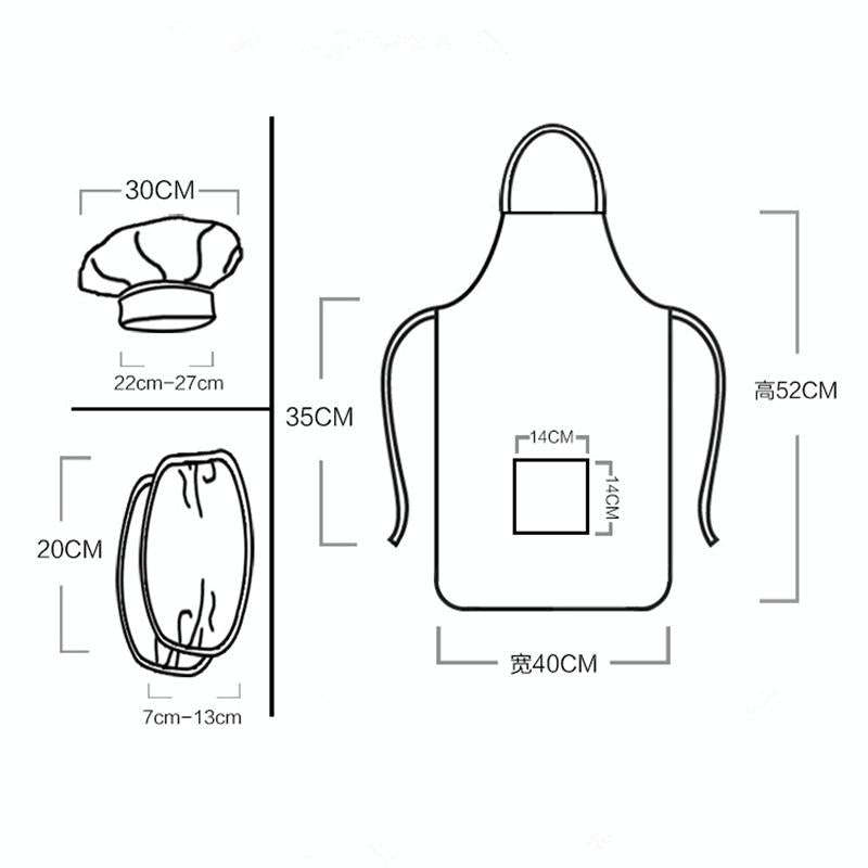 Children Baking Apron Chef Clothes Cap Set, Size:One Size(Rose Red)
