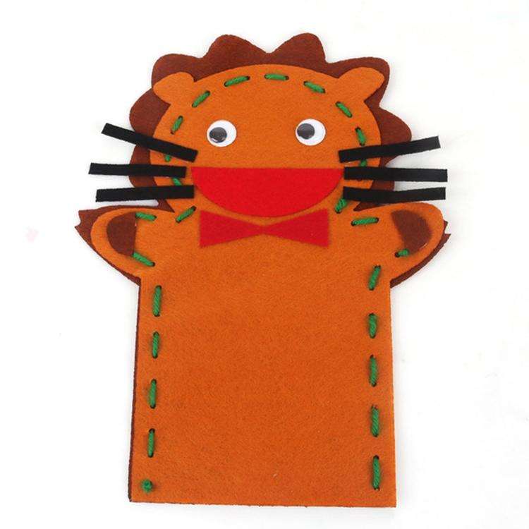 5 PCS DIY Handmade Cartoon Animals Nonwoven Fabric Glove Kids Education Learning Craft Toys, Rand...