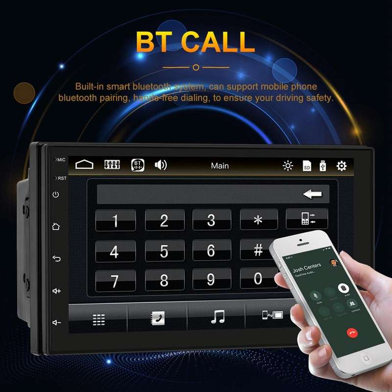 7709 7 Inch Touch Button Dual Ingot Universal MP5 Bluetooth Player, Style:, Sort by color: Standa...