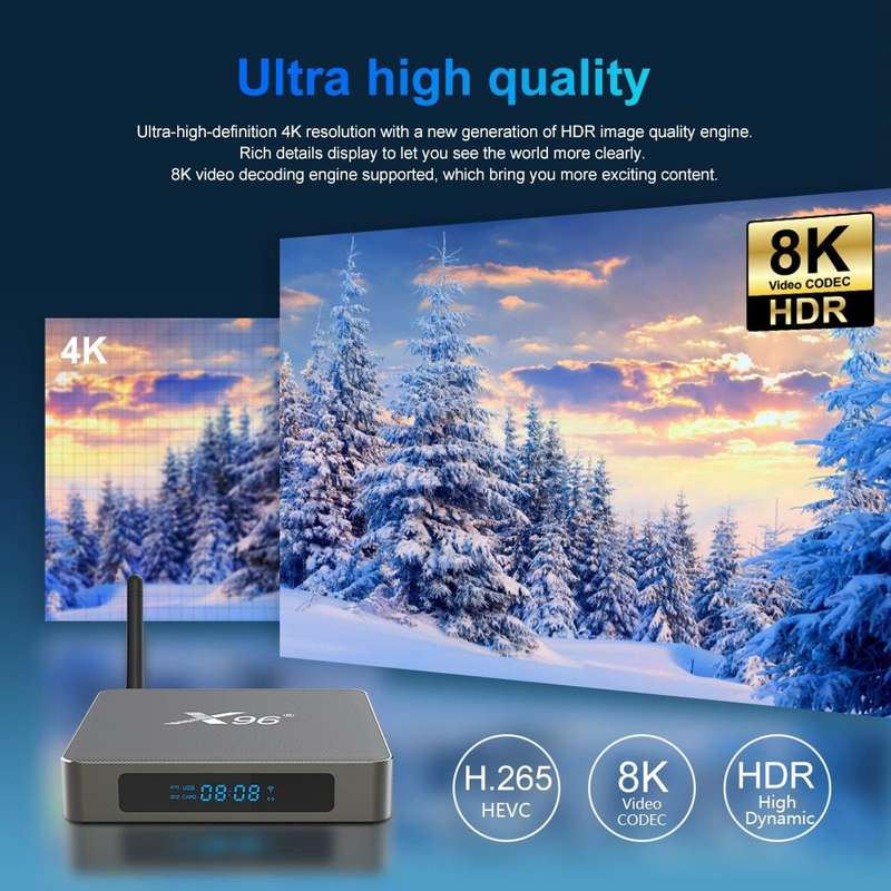 X96 X6 8K Smart TV BOX Android 11.0 Media Player, RK3566 Quad Core ARM Cortex A55, RAM: 8GB, ROM:...