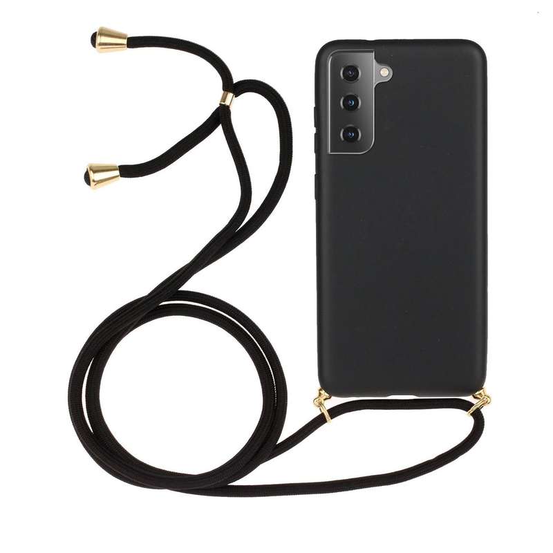 For Samsung Galaxy A34 5G Wheat Straw Material + TPU Phone Case with Lanyard(Black)