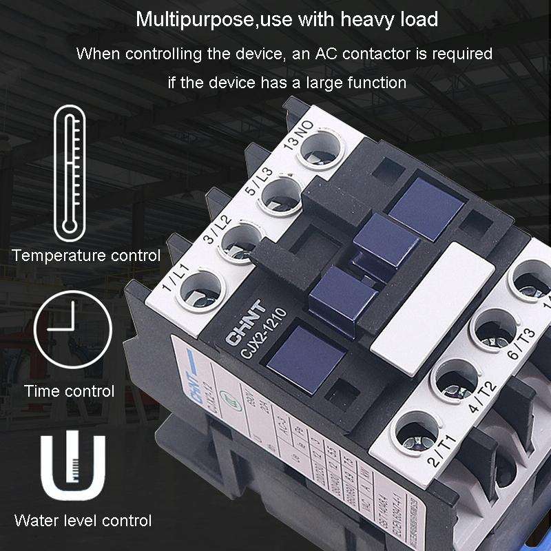 CHNT CJX2-2510 25A 220V Silver Alloy Contacts Multi-Purpose Single-Phase AC Contactor