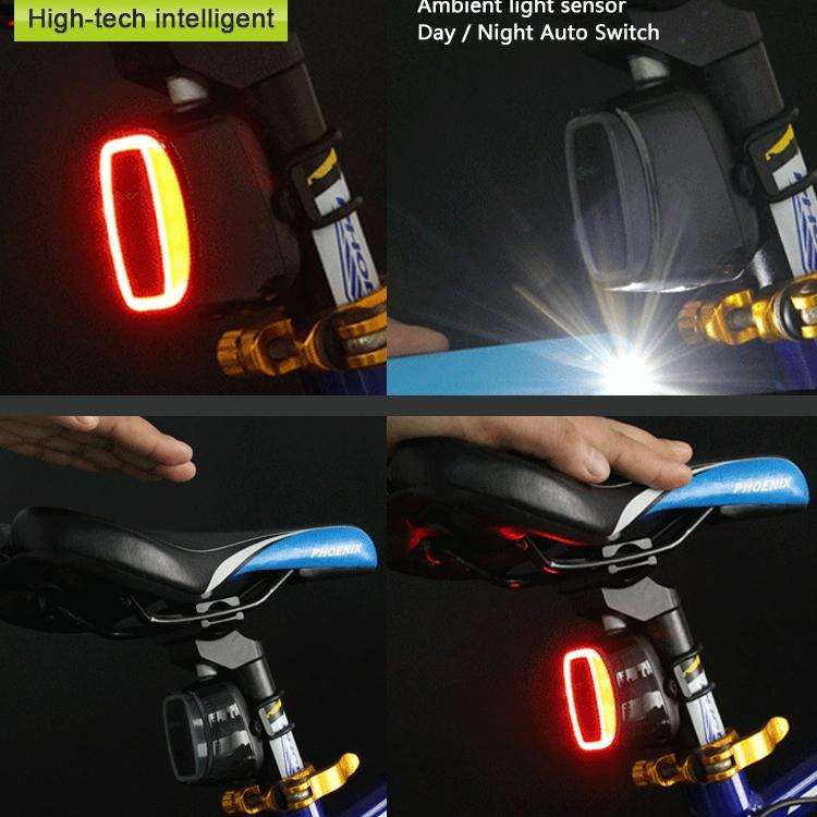 Meilan X6 Smart Auto Brake Rear Light Rechargeable Bicycle Tail Light(Black)