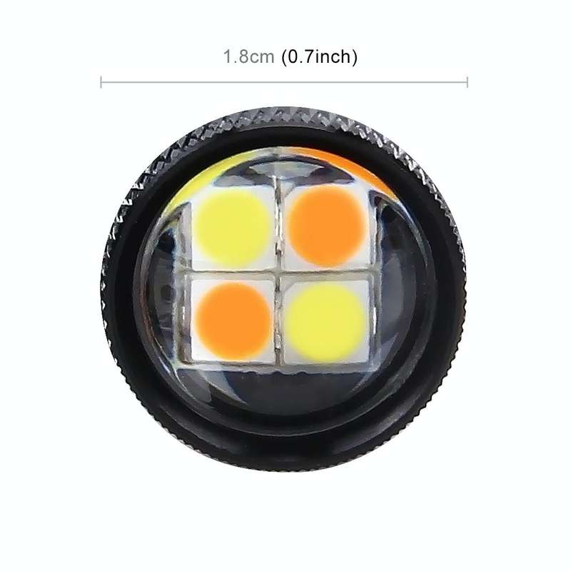 2 PCS 9006/HB4 DC 12V 5W 350LM Auto Car Fog Lights with 16 SMD-3030 LED Bulbs, White + Yellow Light