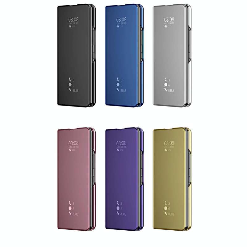 For Samsung Galaxy Z Fold3 Accurate Hole Horizontal Flip Mirror Shockproof Phone Case(Black)