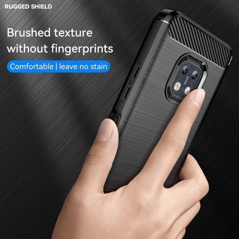 For Nokia XR20 Brushed Texture Carbon Fiber TPU Phone Case(Black)