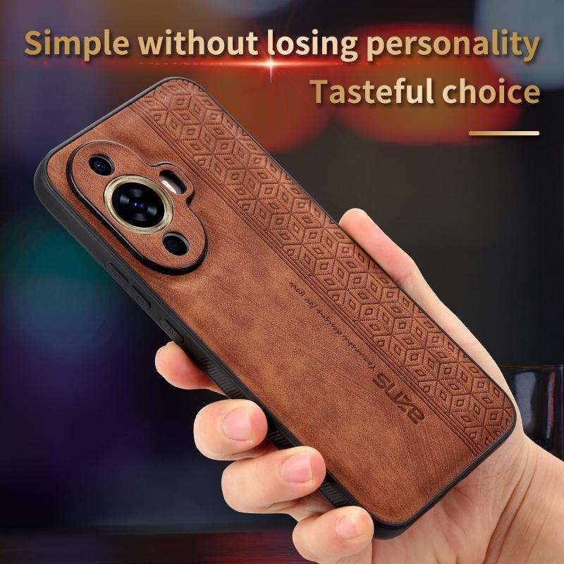For Huawei nova 11 Pro AZNS 3D Embossed Skin Feel Phone Case(Brown)