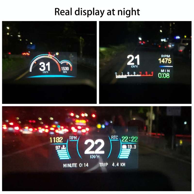C1 OBD2 + GPS Mode Car HUD Head-up Display Compass / Speed / Water Temperature / Voltage Display ...