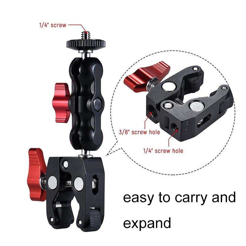 JMSUZ 124124 SLR Camera Rail Adjustable Clamp Crab Clamp+Magic Arm