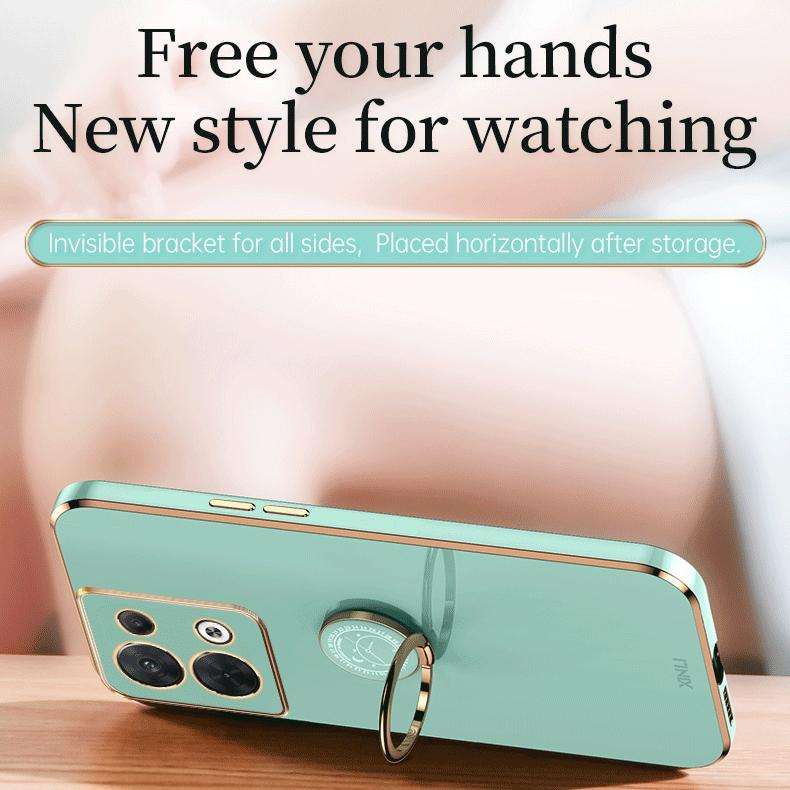 For OPPO Reno8 Pro XINLI Straight Edge 6D Electroplate TPU Phone Case with Ring Holder(Celestial ...