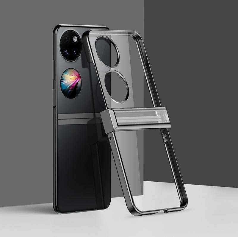 For Huawei P50 Pocket Electroplating PC Full Coverage Shockproof Phone Case(Black)
