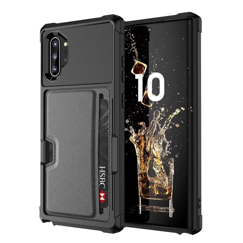 For Samsung Galaxy Note10+ ZM02 Card Slot Holder Phone Case(Black)