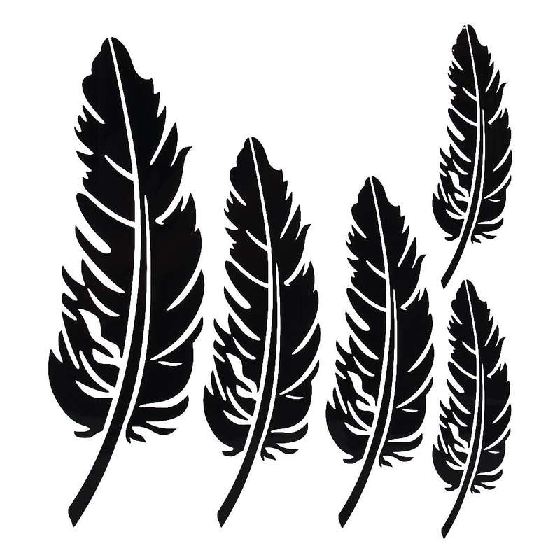 10 PCS Emblem Feather Car Stickers Waterproof Plastic Decal Sticker(Black)