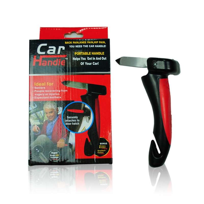 Car Cane Handle Portable Mobility Aid Flashlight Belt Cutter Glass Breaker Emergency Escape Tools