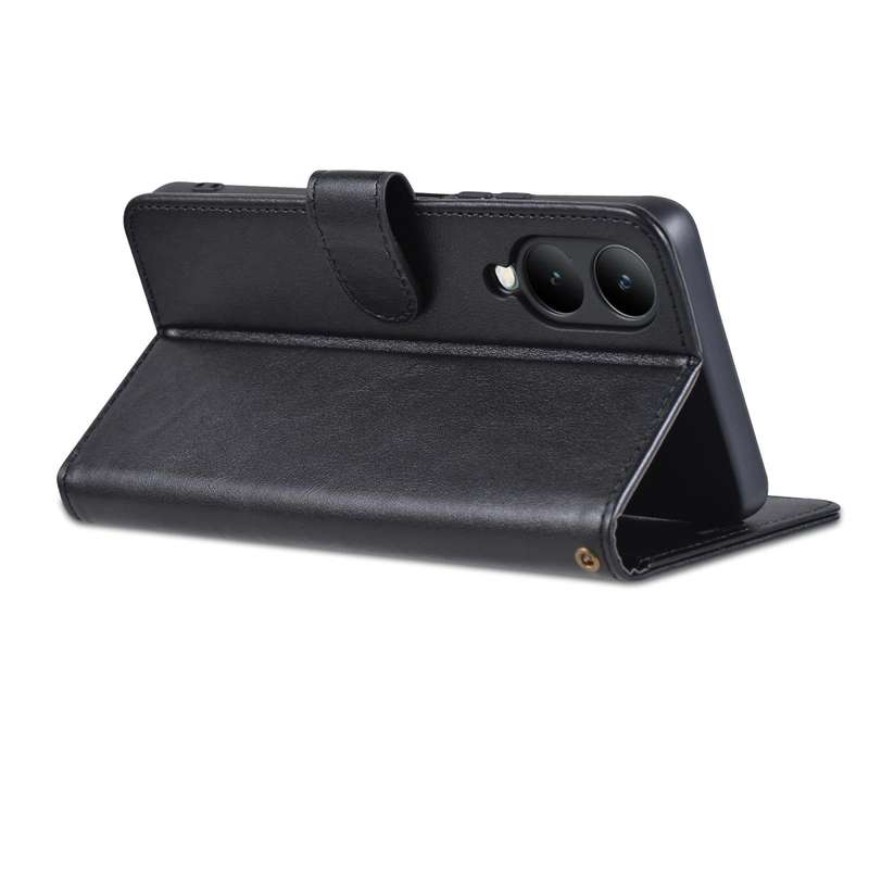 For vivo Y17s AZNS Sheepskin Texture Flip Leather Phone Case(Black)