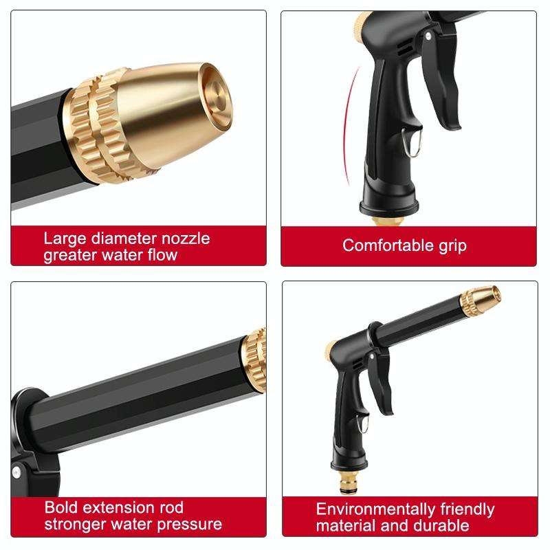 High Pressure Car Wash Hose Telescopic Watering Sprinkler, Style: H2+3 Connector+10m Tube+Foam Pot