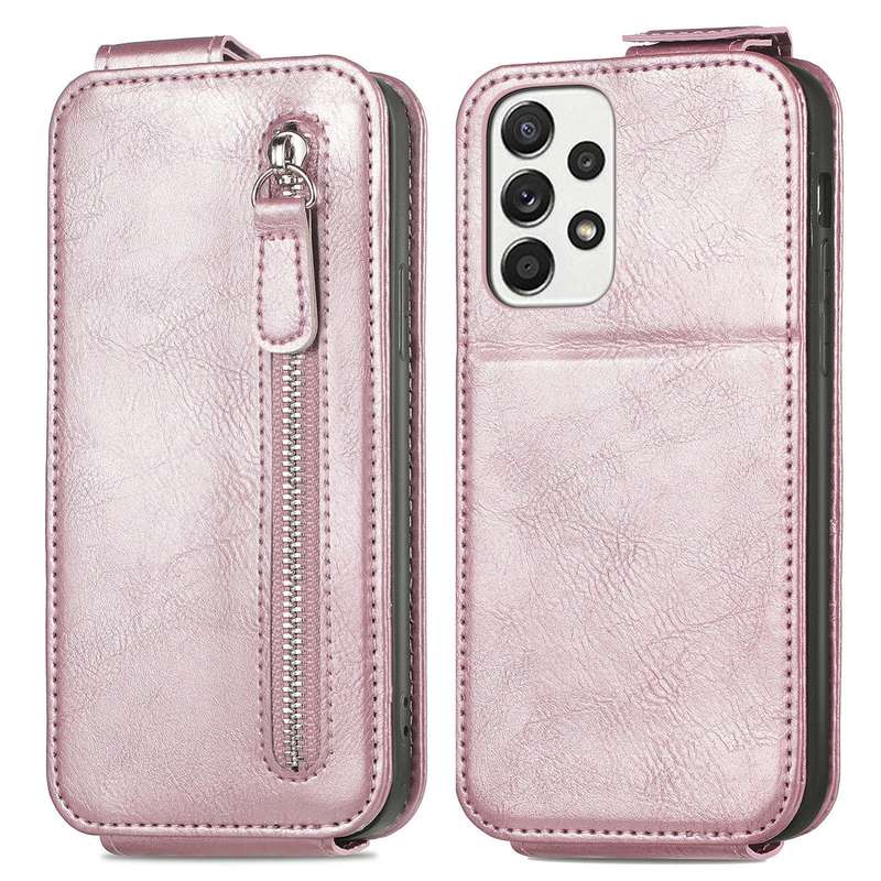 For Samsung Galaxy A33 5G Zipper Wallet Vertical Flip Leather Phone Case(Pink)