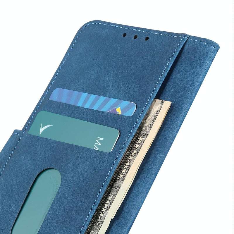 For vivo Y35 4G / Y22s KHAZNEH Retro Texture PU + TPU Horizontal Flip Leather Case(Blue)