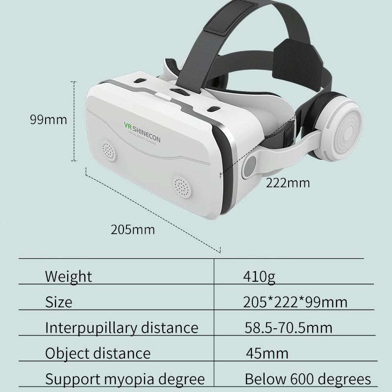 VRSHINECON G15E All In One Phone Special Headset Wearing 3D Glasses VR Game Console(White)