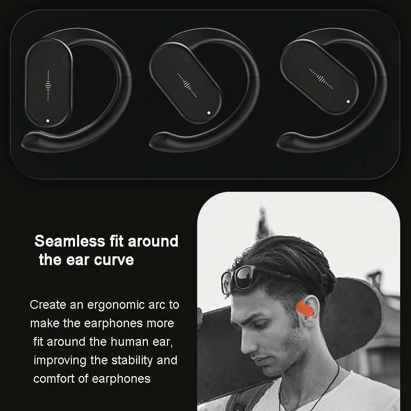HD313 Earhook OWS Noise Reduction Bluetooth Earphone Subwoofer Sport Wireless Headset(Black)
