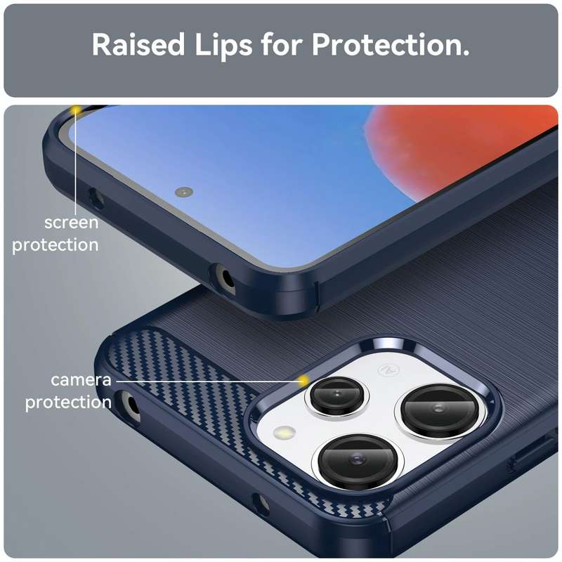 For Xiaomi Redmi 12 Brushed Texture Carbon Fiber TPU Phone Case(Blue)