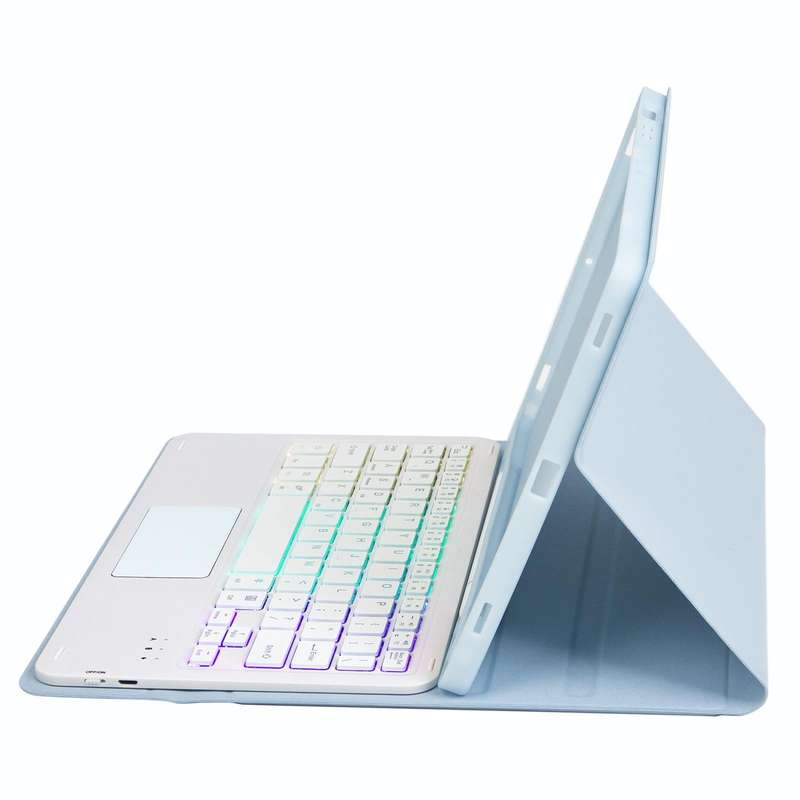 For Samsung Galaxy Tab S8 / S7 A700B-AS Candy Color Backlight Bluetooth Keyboard Leather Tablet C...