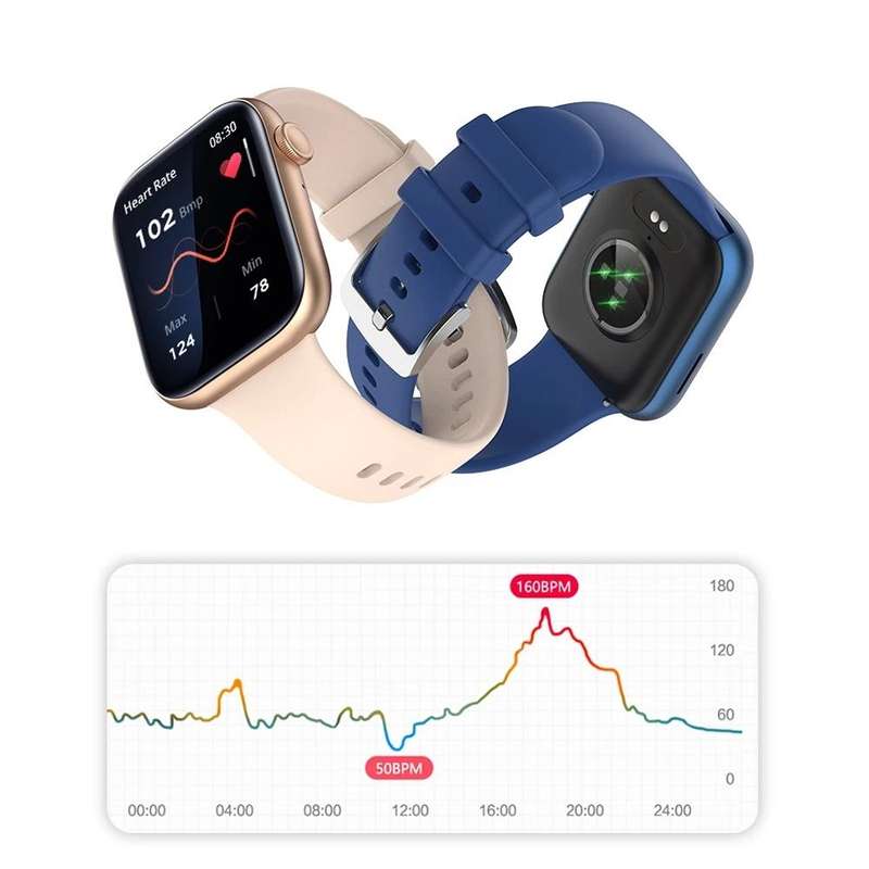 P45 1.8 inch Color Screen Smart Watch,Support Heart Rate Monitoring/Blood Pressure Monitoring(Black)