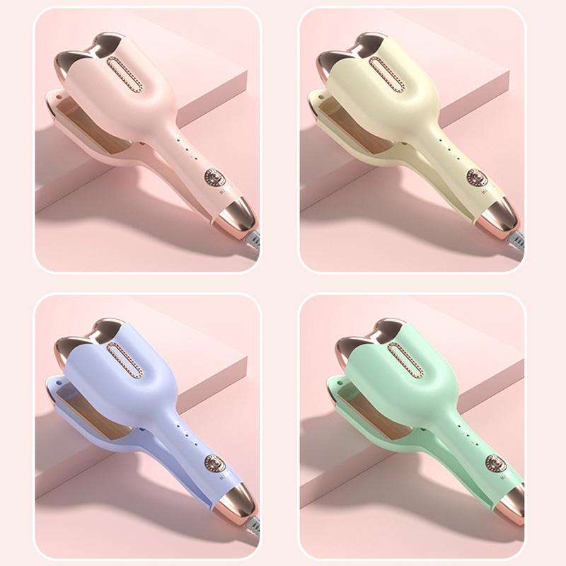 LC-101 32mm Cat Paw Egg Roll Hair Curler 3 Level Temperature Control Curling Iron ,EU Plug(Blue)