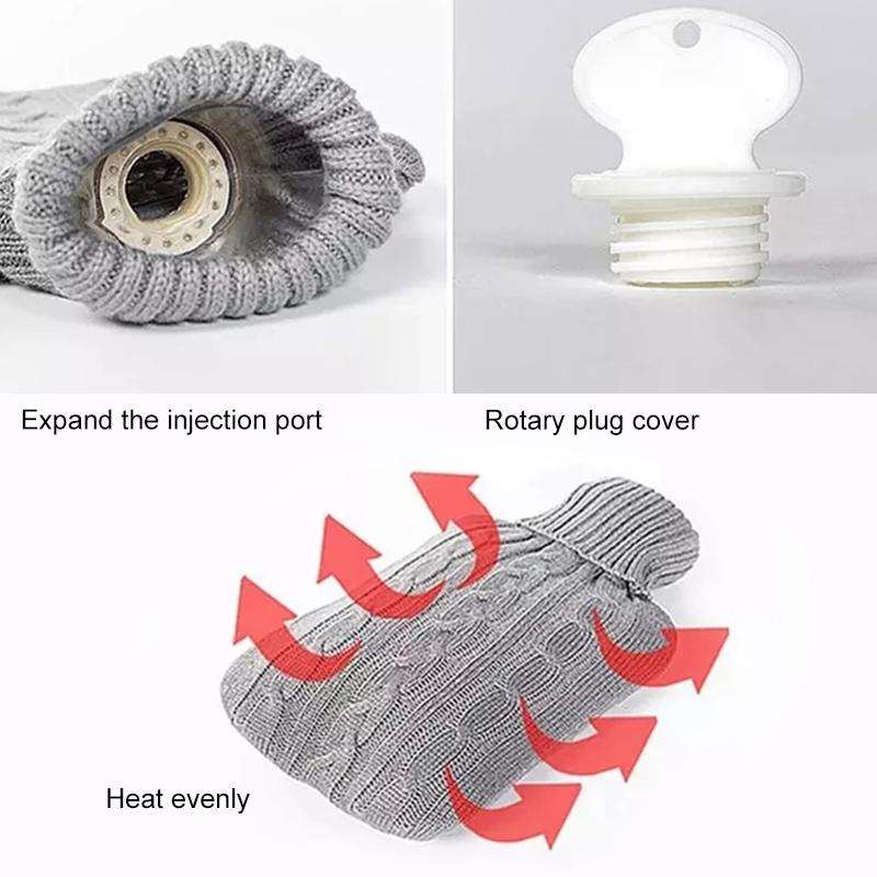 Hot Water Bottle Solid Color Knitting Cover (Without Hot Water Bottle) Water-filled Hot Water Sof...