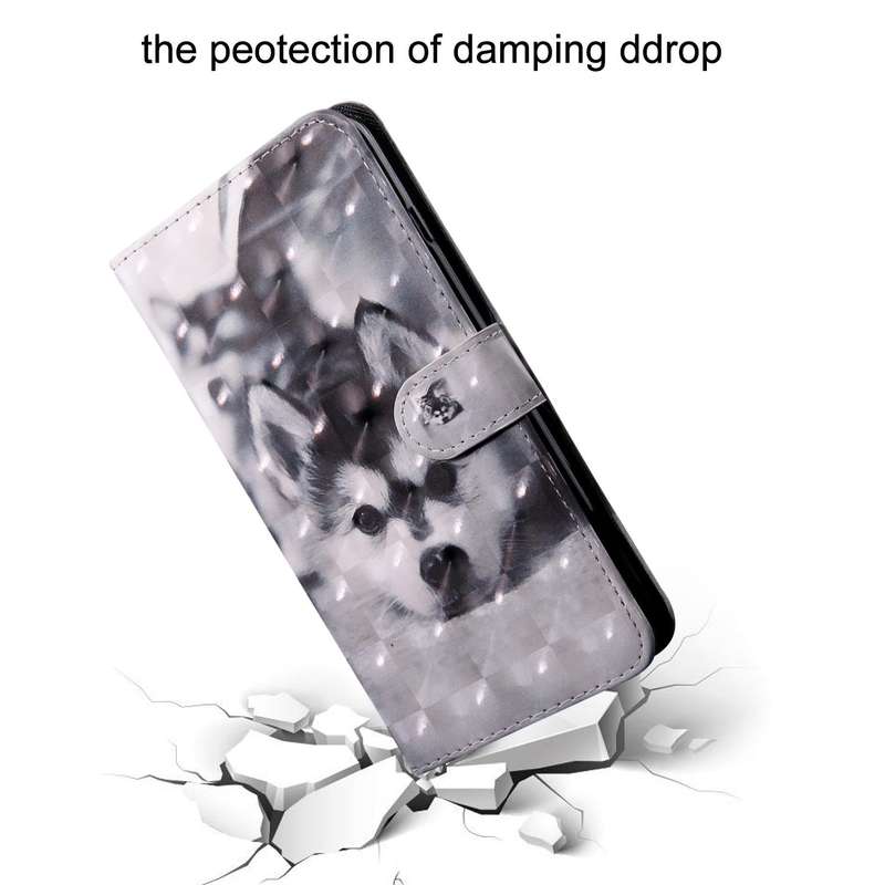 For Xiaomi Redmi 10C Global 3D Painted Pattern Leather Phone Case(Husky)