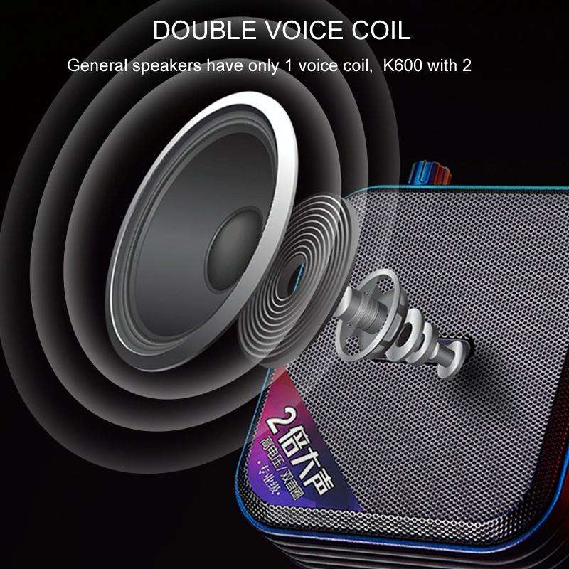 Rolton K600 7.4V Bluetooth Audio Speaker Megaphone Voice Amplifier Without Transmitter(Black)
