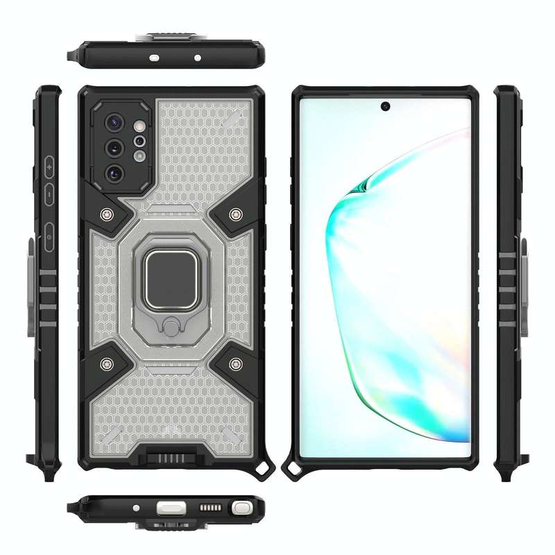 For Samsung Galaxy Note10+ Space PC+TPU Ring Holder Protective Case(Silver)