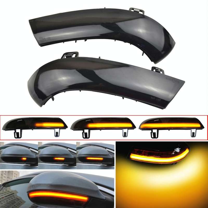 2pcs For Volkswagen Golf 5 MK5 2003-2008 Car Dynamic LED Turn Signal Light Rearview Mirror Flashe...