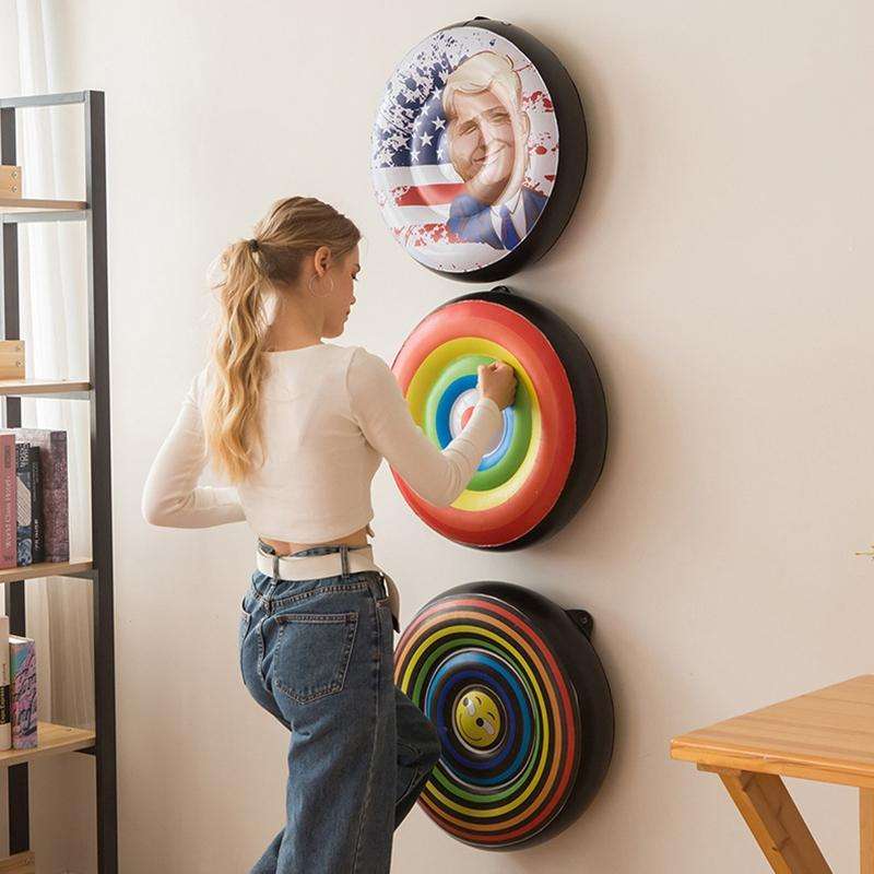 PVC Round Household Creative Inflatable Wall-mounted Boxing Target(Smiley Face)