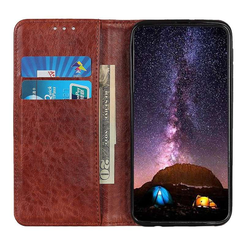 For Galaxy A71 5G Magnetic Crazy Horse Texture Horizontal Flip Leather Case with Holder & Card Sl...