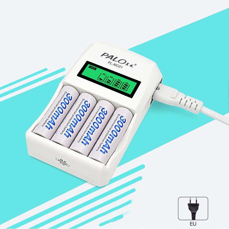 4 Slots Smart Intelligent Battery Charger with LCD Display for AA / AAA NiCd NiMh Rechargeable Ba...