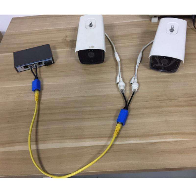 2 Sets RJ45 Network Signal Splitter Upoe Separation Cable, Style:U-02 3 Crystal Heads + 1 Female