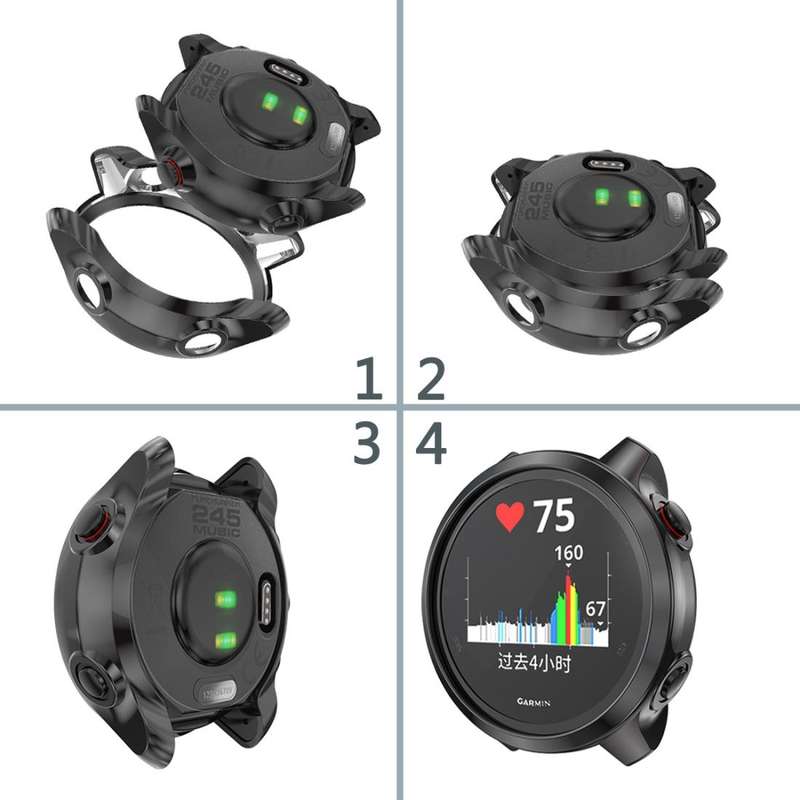 For Garmin Forerunner 245 TPU Electroplated Watch Case(Black)