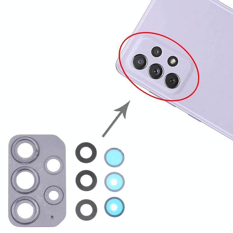 For Samsung Galaxy A72 SM-A725 10pcs Camera Lens Cover (Black)
