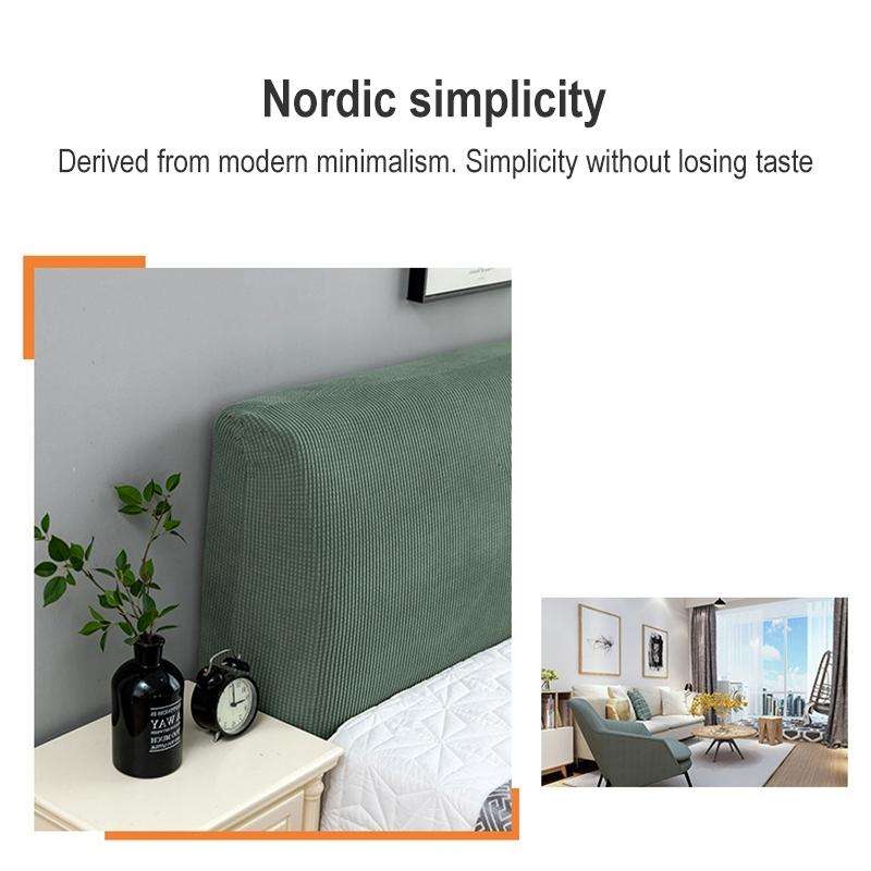 Polar Fleece Elastic Full Covered Headboard Dust Cover, Size:120cm(Beige)