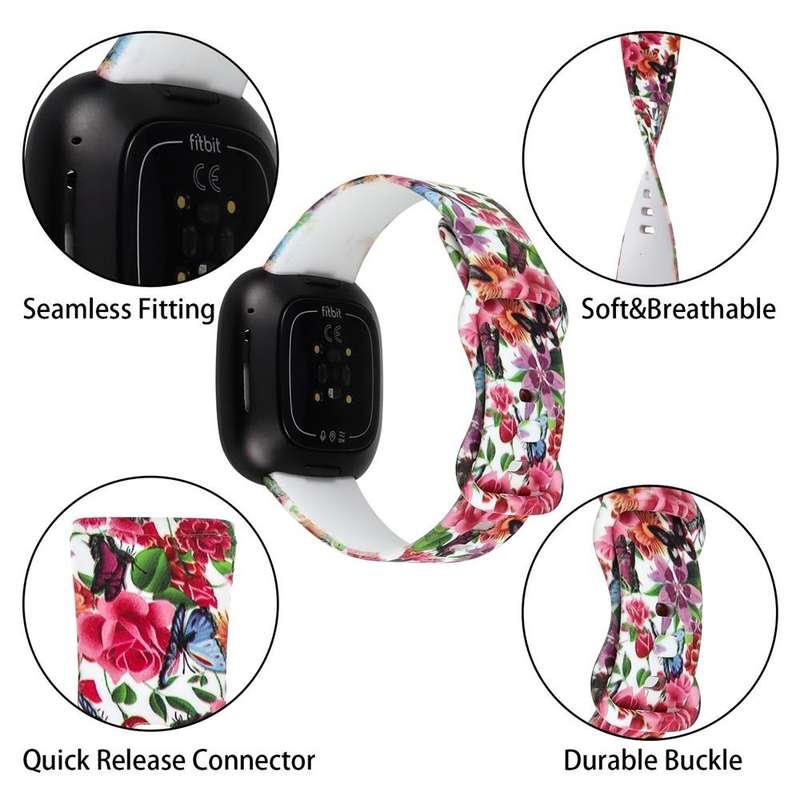 For Fitbit Versa 3 Printing Watch Band, Size:L(K)