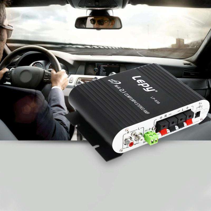 Car 2.1CH HIFI Subwoofer Amplifier Audio, Support MP3(Black)