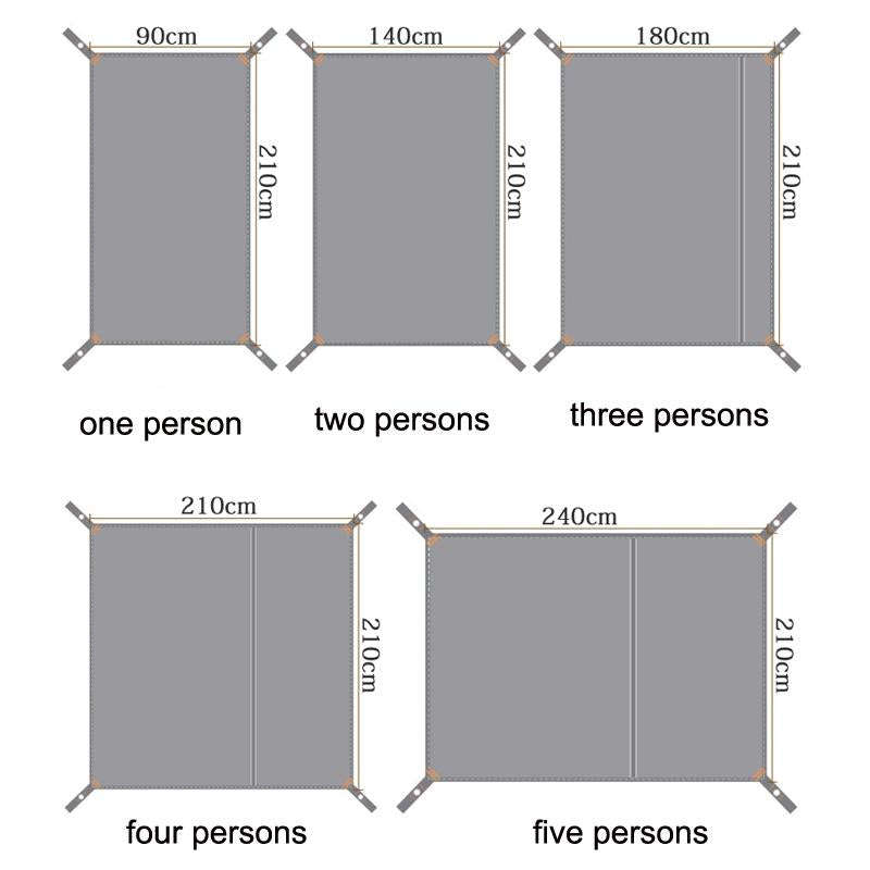 Outdoor Tent Mats Thickened Oxford Cloth Waterproof Picnic Mat, Size: 240x210cm(Green)