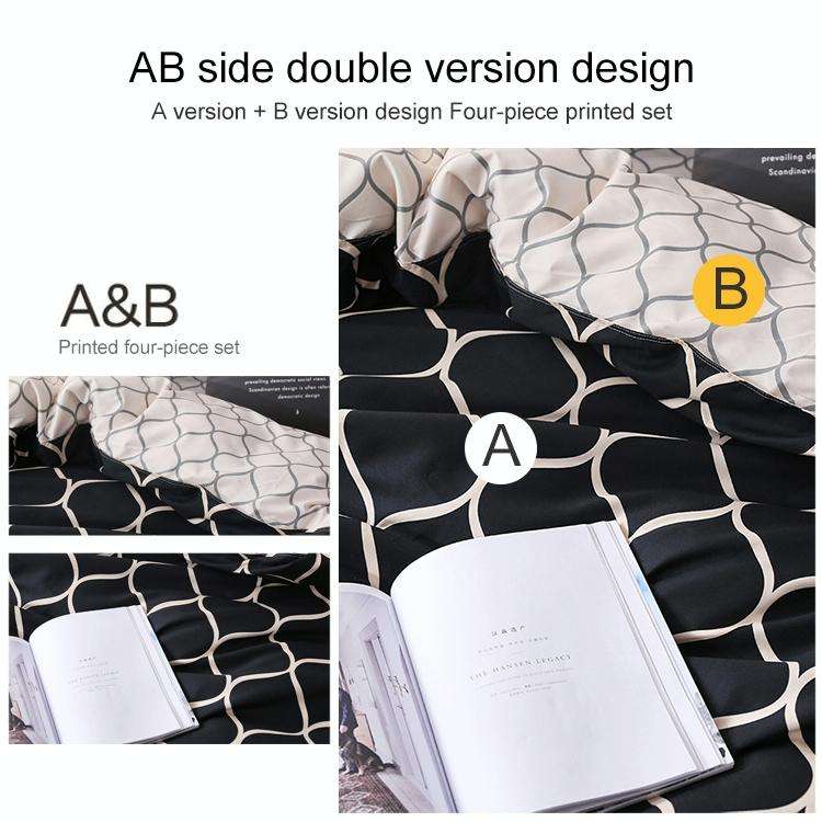 Luxury Bedding Black Marble Pattern Set Sanded Printed Quilt Cover Pillowcase, Size:200x230cm(Mochi)