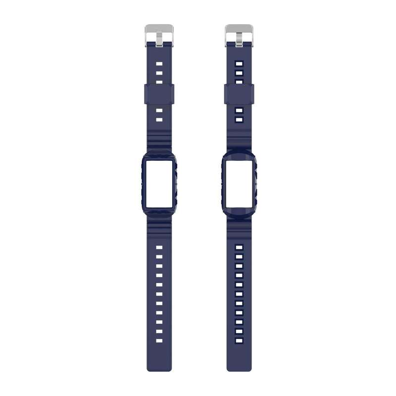 For Fitbit Charge 4 Silicone One Body Armor Watch Band(Navy Blue)