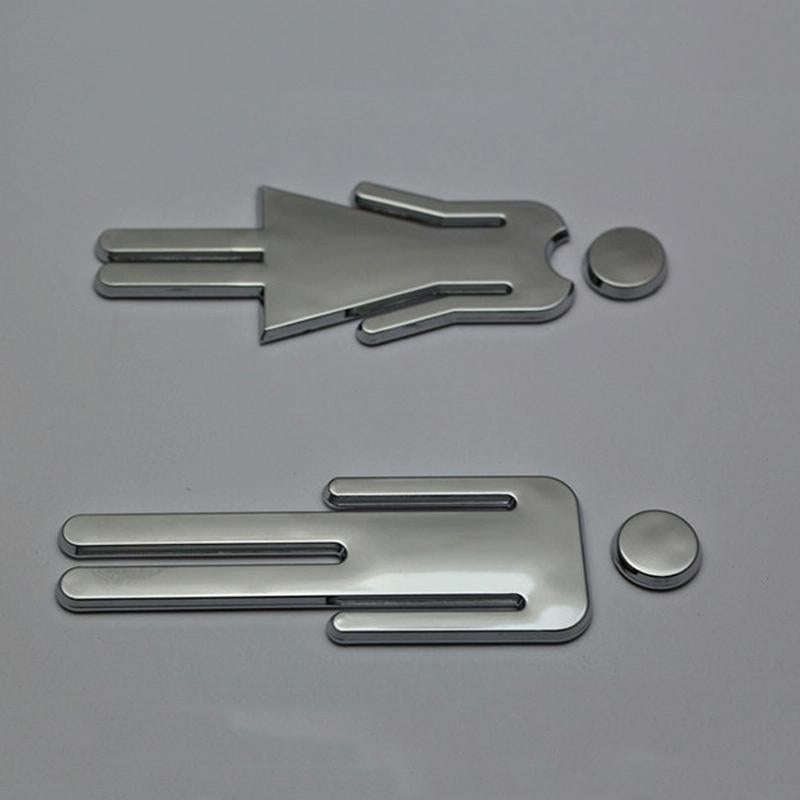 2 PCS 12cm Toilet /Bathroom /Restroom /WC Door Wall Sign Signage